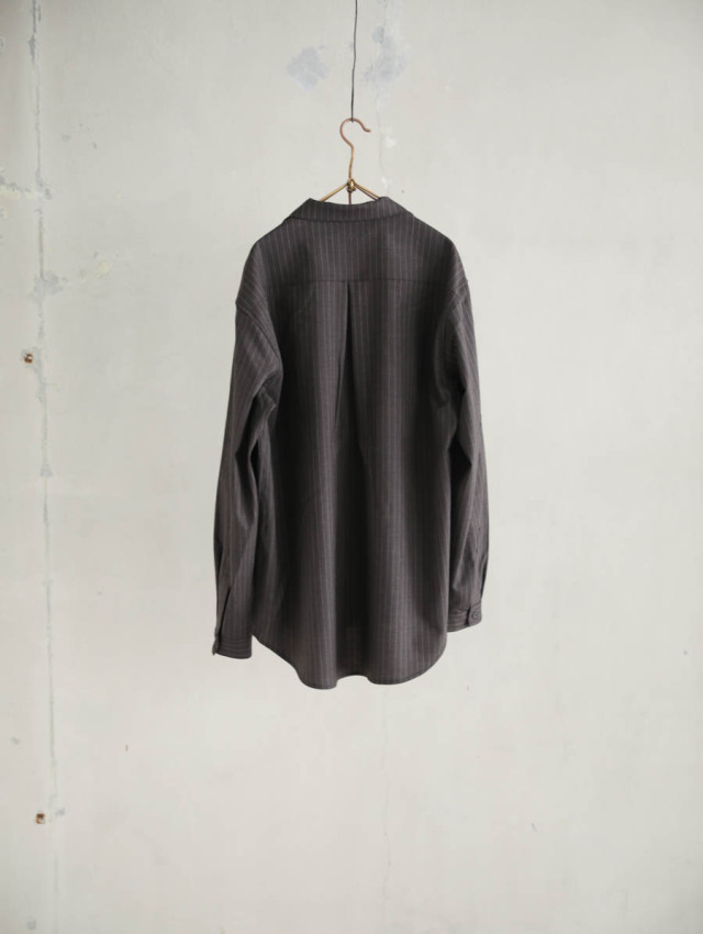 ASEEDONCLÖUD アシードンクラウド ユニセックス ウールビッグシャツ ASEEDONCLOUD アシードンクラウド｜Study uniform shirt（ブラウン）