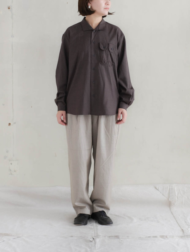 ASEEDONCLOUD アシードンクラウド｜Study uniform shirt（ブラウン）