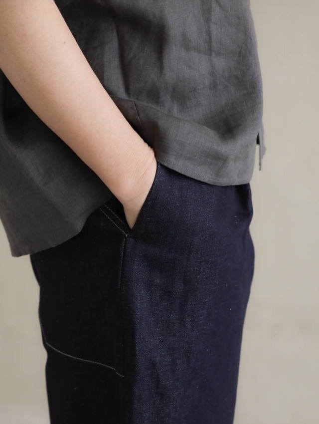 ASEEDONCLOUD アシードンクラウド｜HW wide trousers（インディゴ）デニム