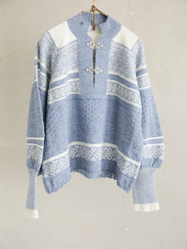 ASEEDONCLOUD アシードンクラウド / Foggy nordic knit blouse ブルー 