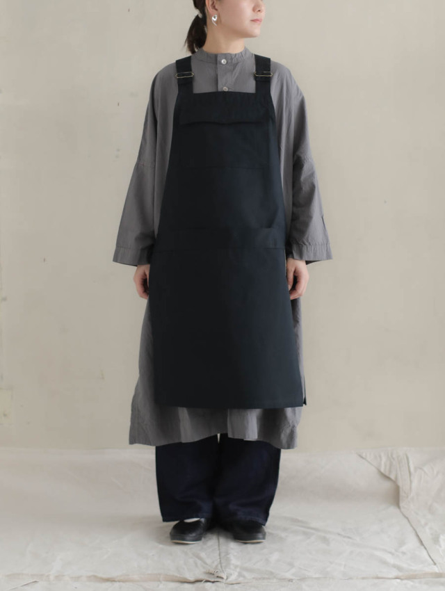 ASEEDONCLOUD アシードンクラウド エプロン レイヤード ワンピース ASEEDONCLOUD アシードンクラウド｜HW apron（チャコール）