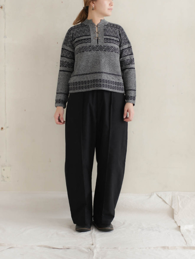 ASEEDONCLOUD アシードンクラウド / Sankayo nordic knit P/O ブラック 