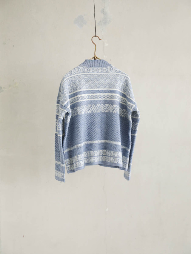 ASEEDONCLOUD アシードンクラウド｜Sankayo nordic knit P/O ブルー