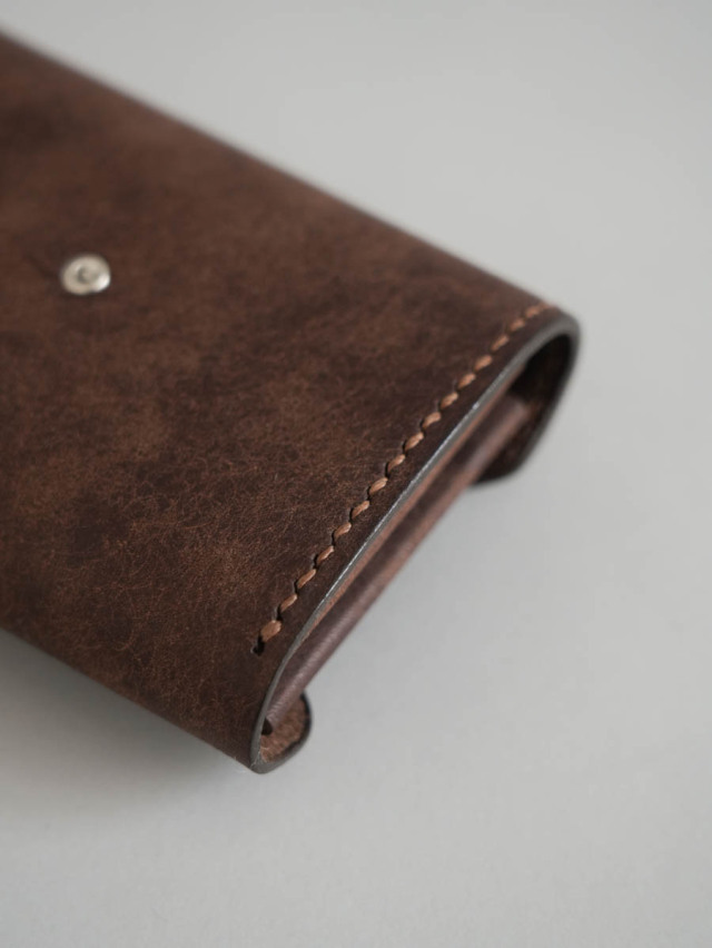 Dove&Olive ダブ&オリーブ｜カードケース 7C真鍮ボタン Brown