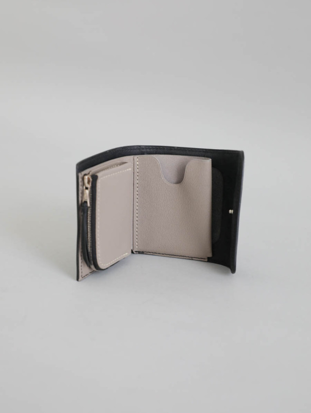 Dove&Olive ダブ&オリーブ / ミニウォレット CC5F Black × Graige