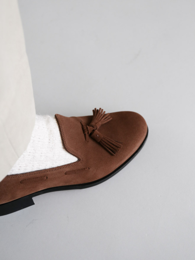 【試着のみ】forme フォルメ Suede Tassel loafer 30%OFF】【forme フォルメ】Suede Tassel loafer plain toe