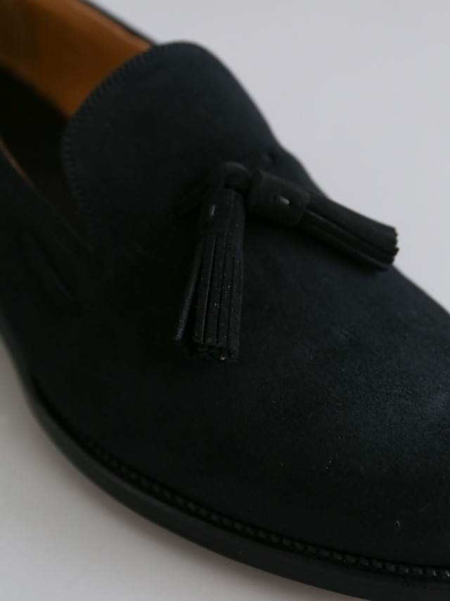 forme フォルメ｜Men's Suede Tassel loafer plain toe black