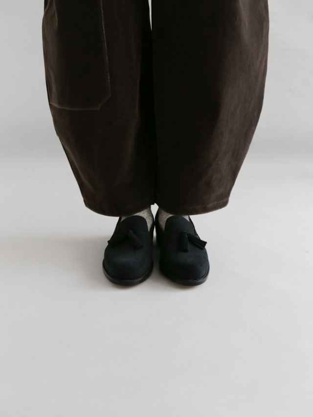 forme フォルメ｜Men's Suede Tassel loafer plain toe black