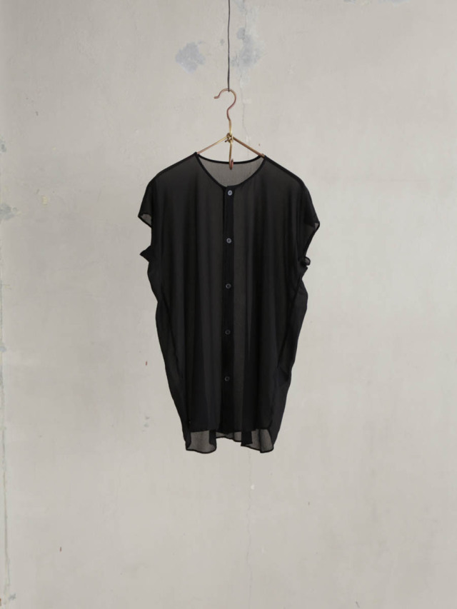 抽象柄シルクシフォン タイ付キブラウス2（シャツ/ブラウス