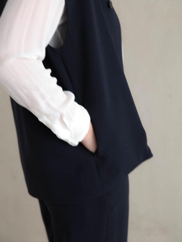 ゴーシュ / ストレッチブラックベスト ネイビー 