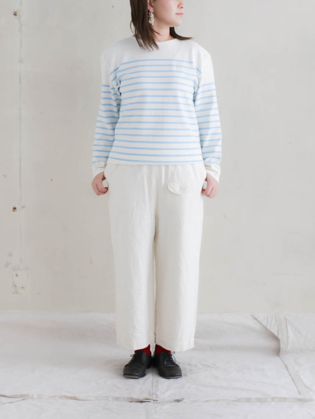 美品★ゴーシュ★ドライヘリンボンワイドパンツ ドライヘリンボンポケット付きワイドパンツ col.Black | PEOPLE