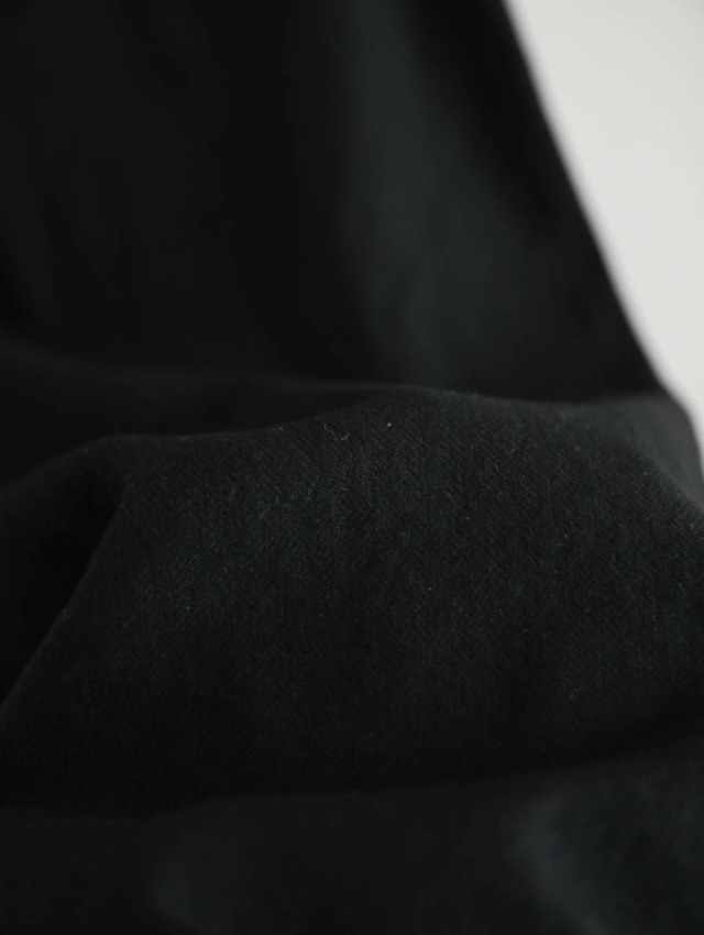 ゴーシュ｜ドライヘリンボンワイドパンツ ブラック