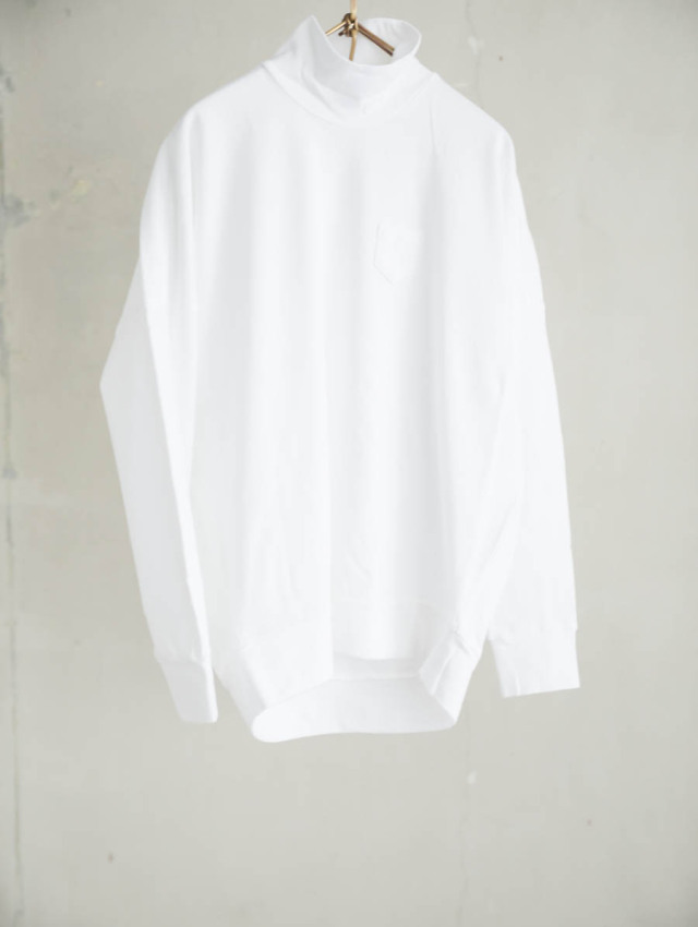 ゴーシュ｜30/1リリース天竺ハイネックTシャツ（ホワイト）