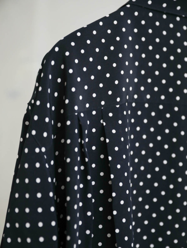 heugn ドットシャツ サイズ2 HEUGN ユーゲン｜Alf Silk Dot（ブラック）シルクドットシャツ