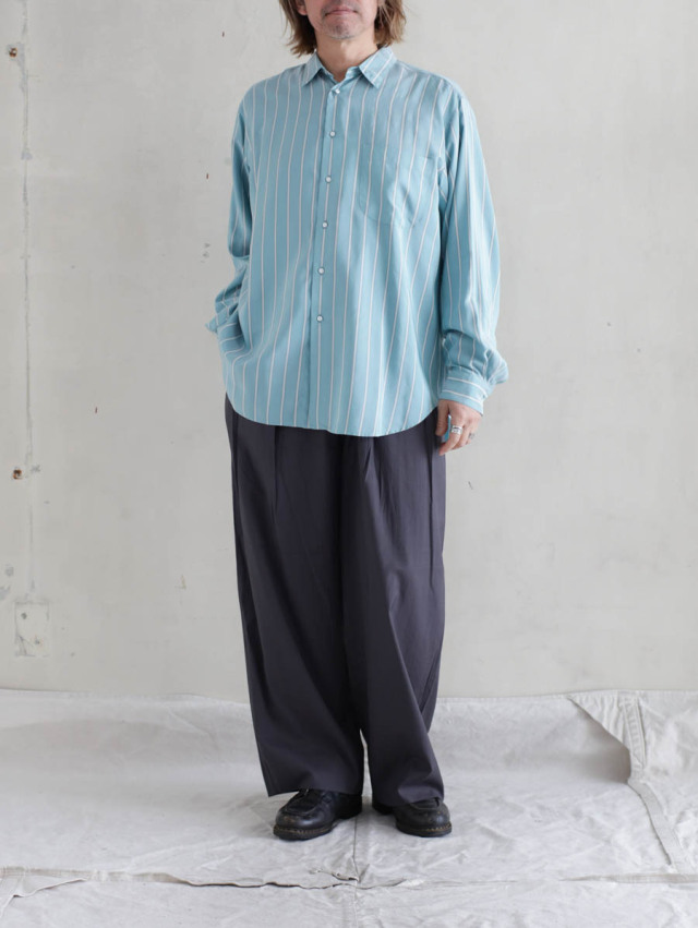 HEUGN ユーゲン｜ALF SILK Green stripe