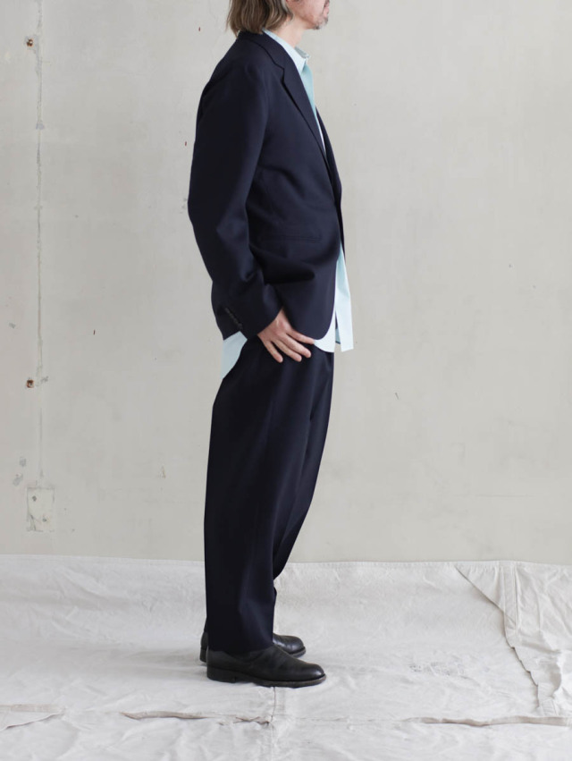 h*o様 heugn geore ネイビー プリーツ入り スラックス HEUGN / 