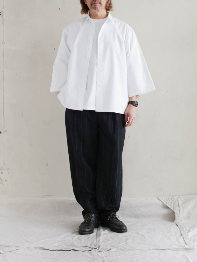 HEUGN ユーゲン｜Copper EASY LINEN STRIPE（ブラック）