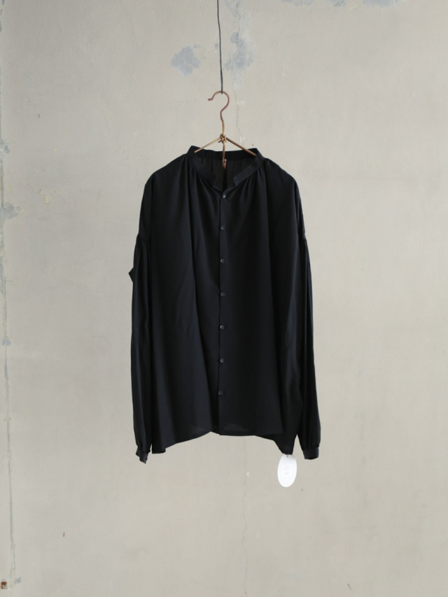 humoresque ユーモレスク / gather blouse silk ブラック