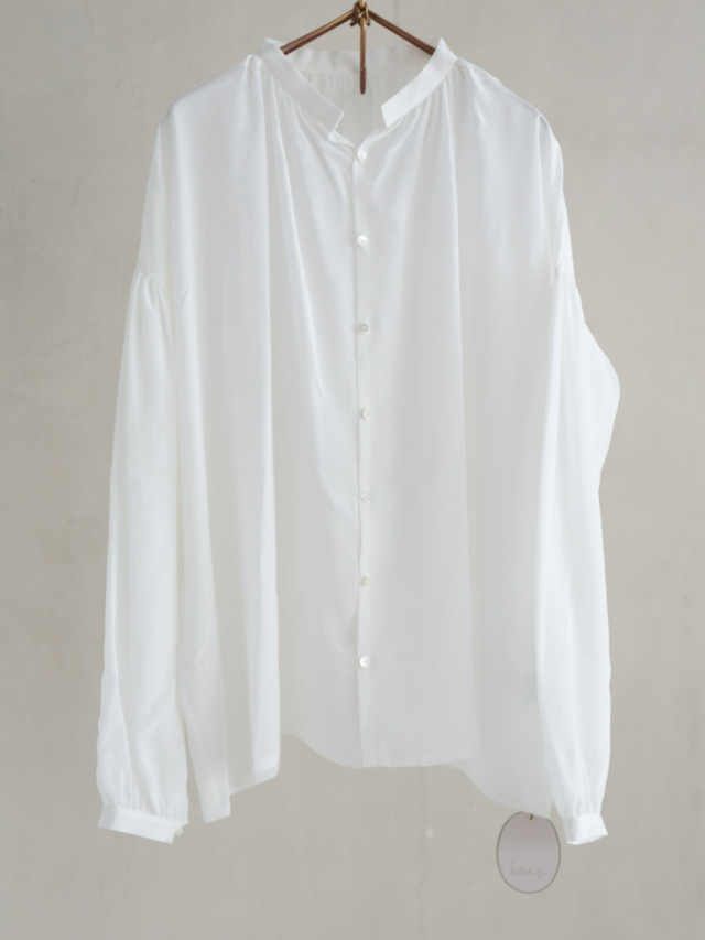humoresque ユーモレスク / gather blouse silk ホワイト