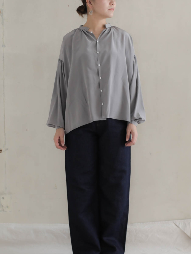 humoresque ユーモレスク / gather blouse グレー