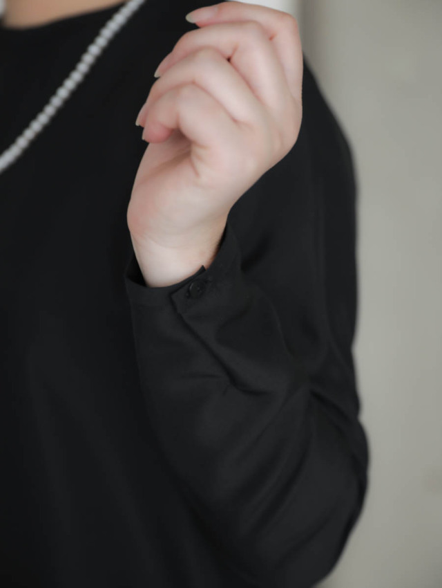 humoresque ユーモレスク｜crewneck blouse ブラック