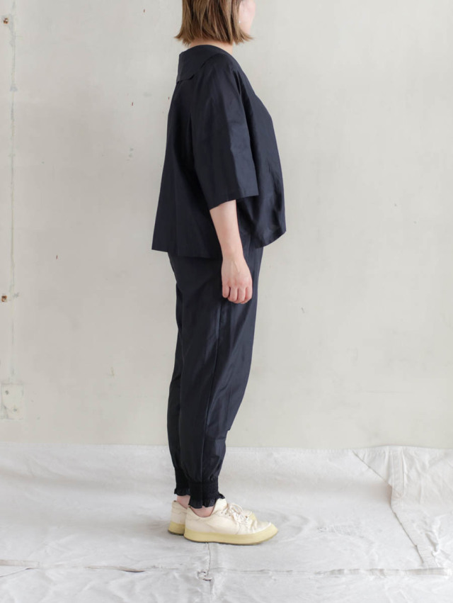 humoresque ユーモレスク｜shirring pants（ブラック）シルク