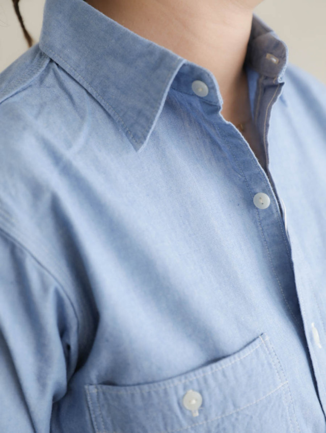 J.B. ATTIRE ジェービーアタイア / Riviera chambray shirts ブルー
