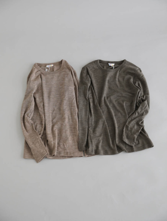 joha ヨハ｜ウールシルクメランジ長袖Tシャツ
