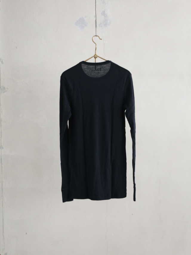 joha ヨハ｜メリノウールメンズ長袖Tシャツ（ブラック）