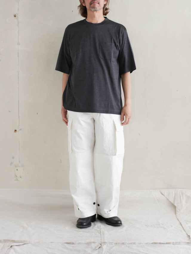 MAATEE&SONS マーティーアンドサンズ / SILK POCKET TEE チャコールグレー