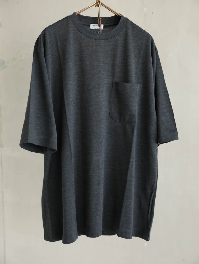 MAATEE&SONS マーティーアンドサンズ / SILK POCKET TEE チャコールグレー