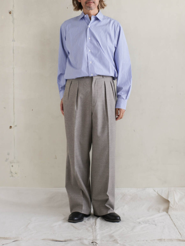 MAATEE&SONS マーティーアンドサンズ｜JEFFERLY FLANNEL キャメルグレー