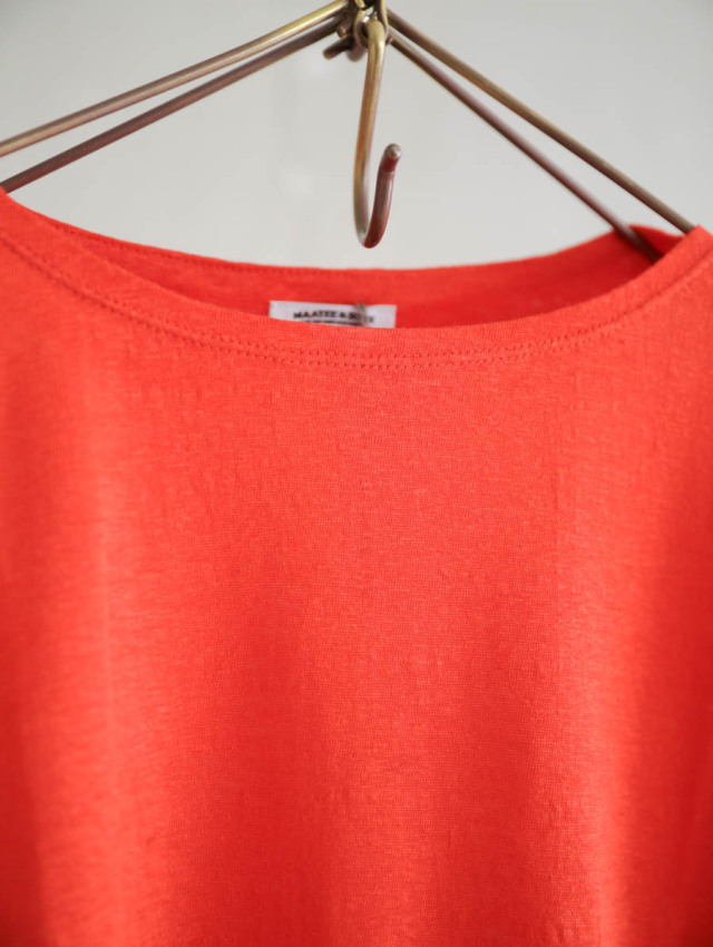 MAATEE&SONS マーティーアンドサンズ｜LINEN L/SLEEVE BOAT TEE オレンジ
