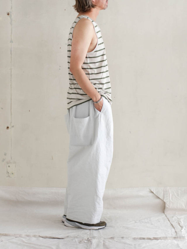 MAATEE&SONS マーティーアンドサンズ｜SILK 天竺TANK TOP（BEIGEKHAKI