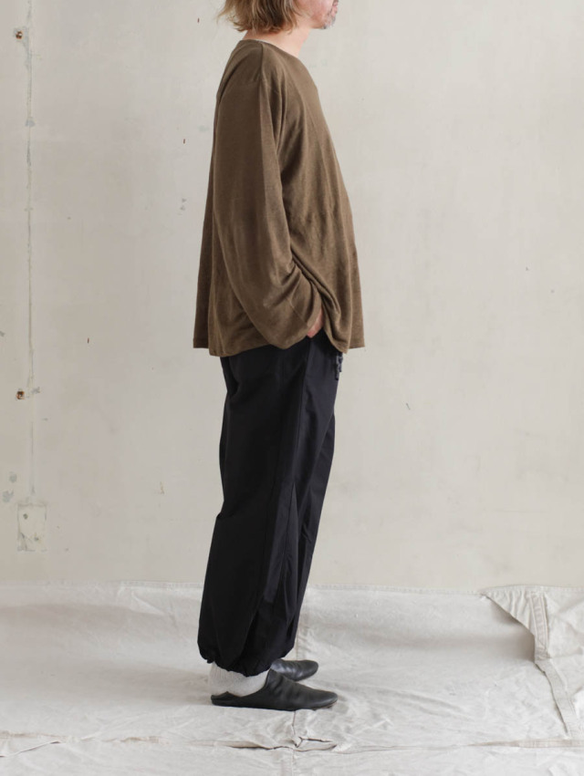 MAATEE&SONS マーティーアンドサンズ｜L/S BOAT TEE LINEN天竺（カーキ）