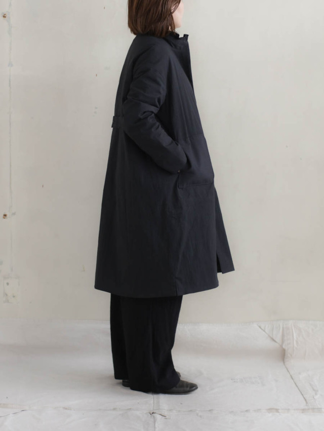 MAGALI｜オールドコットンナイロンリネンフリルカラーパディットコート