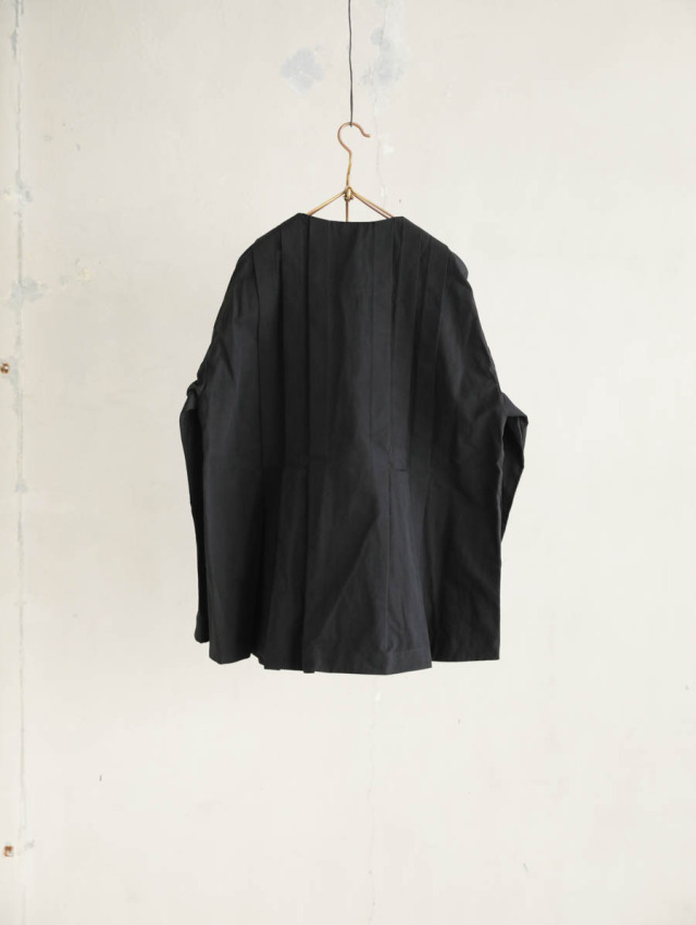 MAGALI マガリ / スラブコットンリネンタックジャケット ブラック 