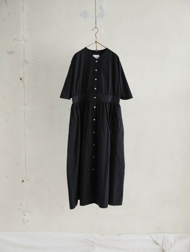 MAGALI マガリ / リンクルコットンピンタックワンピース ブラック 