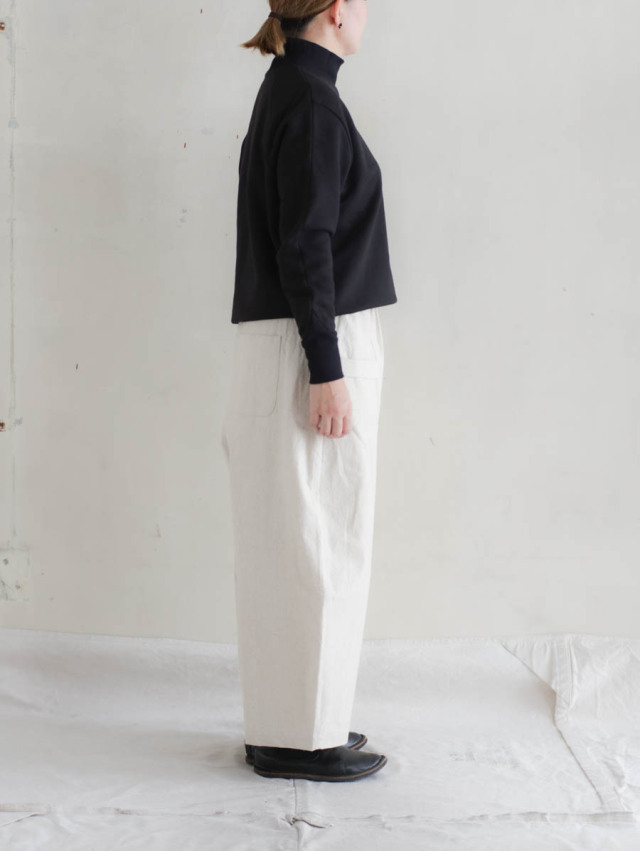 MAGALI マガリ｜コットンリネンアンティークキャンバスフラップパンツ