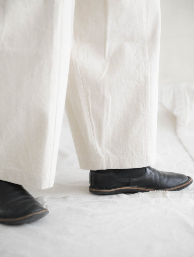 MAGALI マガリ｜コットンリネンアンティークキャンバスフラップパンツ