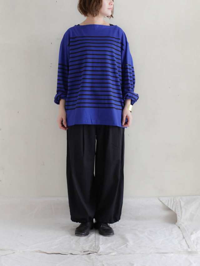 OUTIL ウティ｜tricot aast（blue quartz/black）バスクシャツ