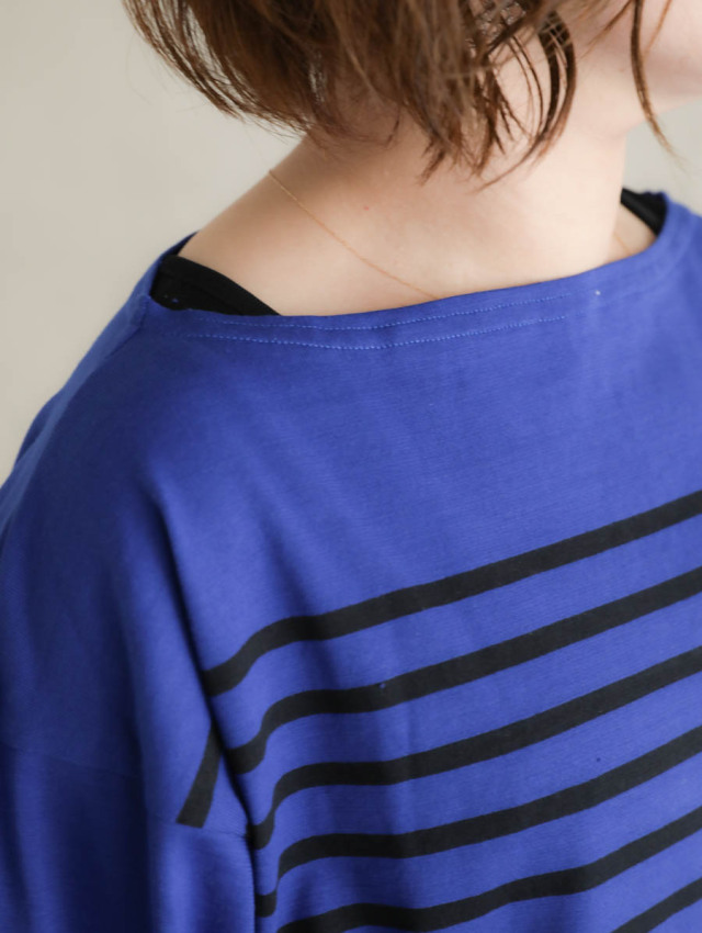 OUTIL ウティ｜tricot aast（blue quartz/black）バスクシャツ