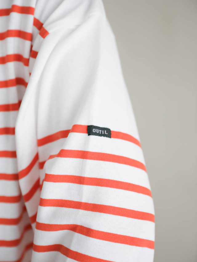 OUTIL（ウティ）TRICOT AAST（トリコア）バスクシャツ　白　サイズ1 OUTIL（ウティ）のバスクシャツ「TRICOT AAST」のサイズ感
