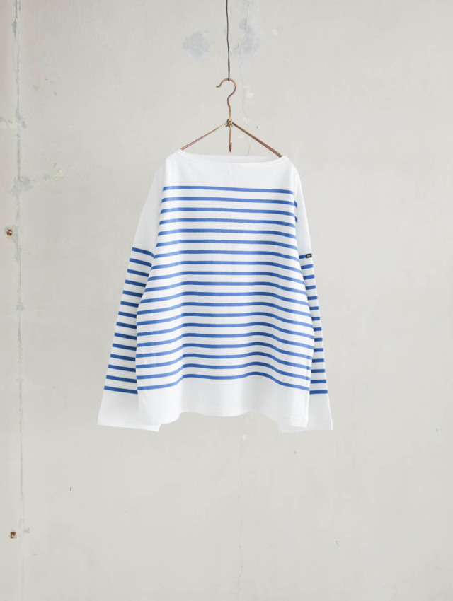 OUTIL ウティ｜tricot aast（off/dazzling blue）バスクシャツ