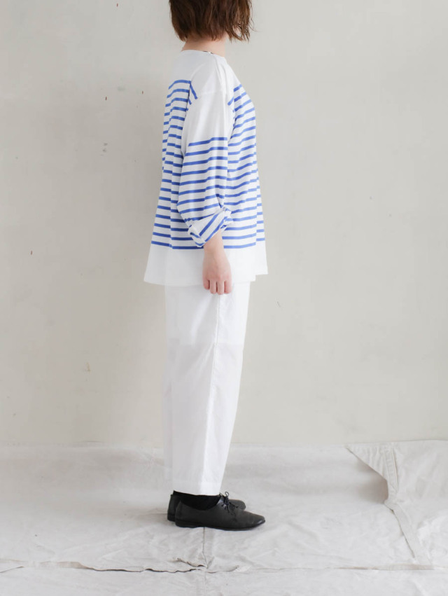 OUTIL ウティ｜tricot aast（off/dazzling blue）バスクシャツ