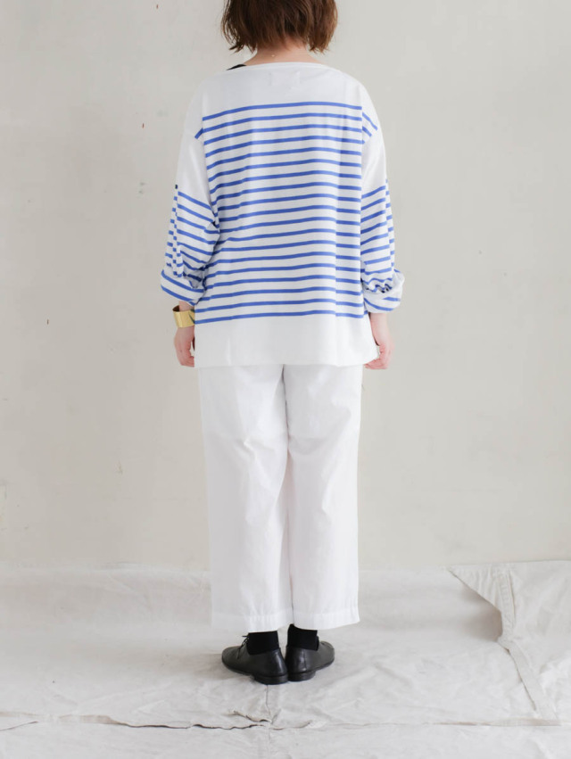 OUTIL ウティ｜tricot aast（off/dazzling blue）バスクシャツ