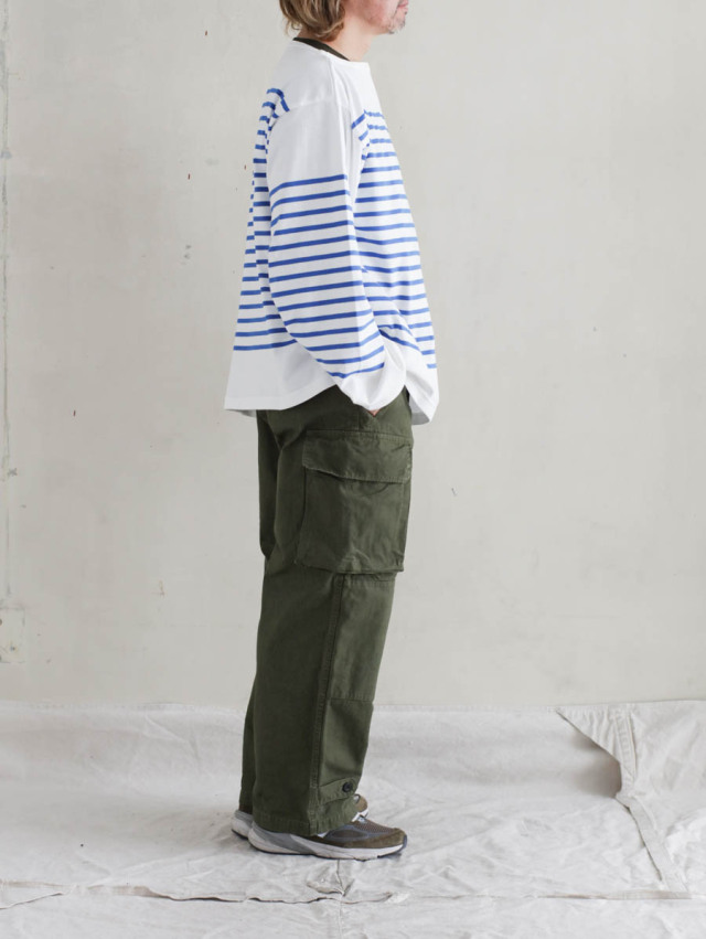 OUTIL ウティ｜tricot aast（off/dazzling blue）バスクシャツ