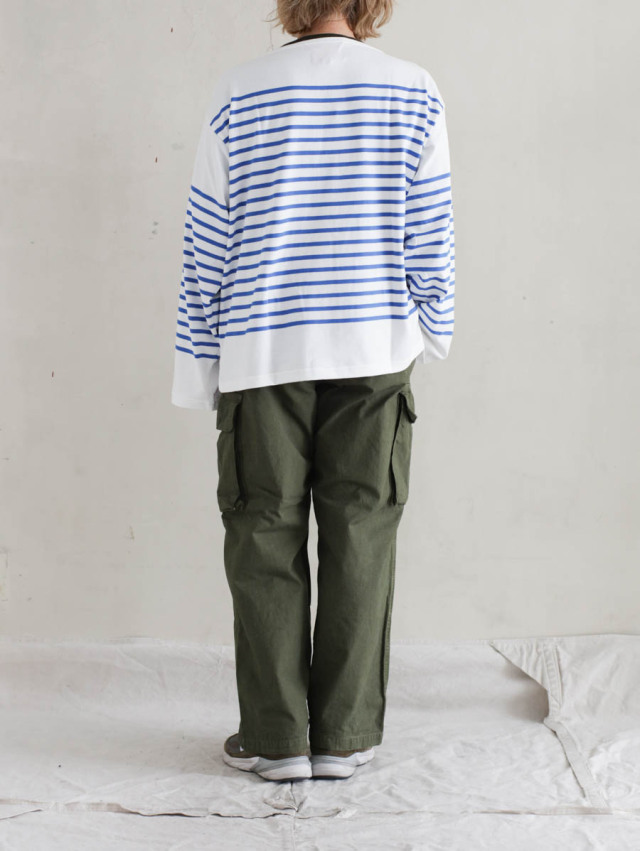 OUTIL ウティ｜tricot aast（off/dazzling blue）バスクシャツ