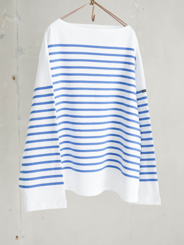 OUTIL ウティ｜tricot aast（off/dazzling blue）バスクシャツ