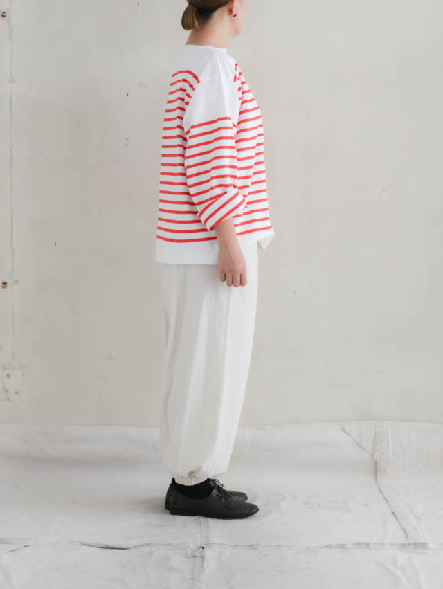 OUTIL ウティ｜tricot aast（off × high risk red）バスクシャツ